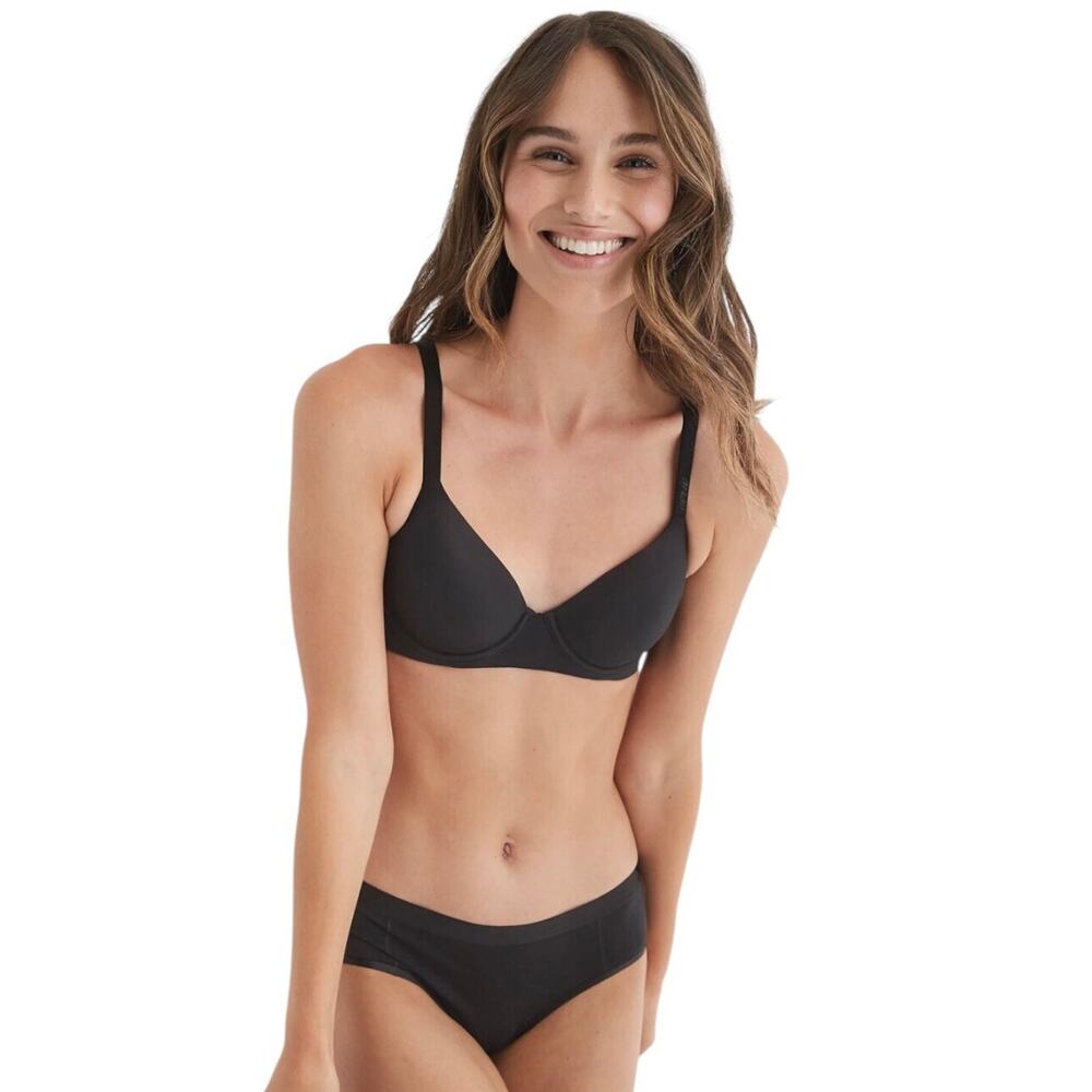 Aerie Smoothez Lightly Lined Bra Full Coverage Black Size Women's Size 32C NWT